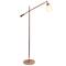 Lalia Home 4.6ft. Swing Arm Floor Lamp with Glass Cylindrical Shade